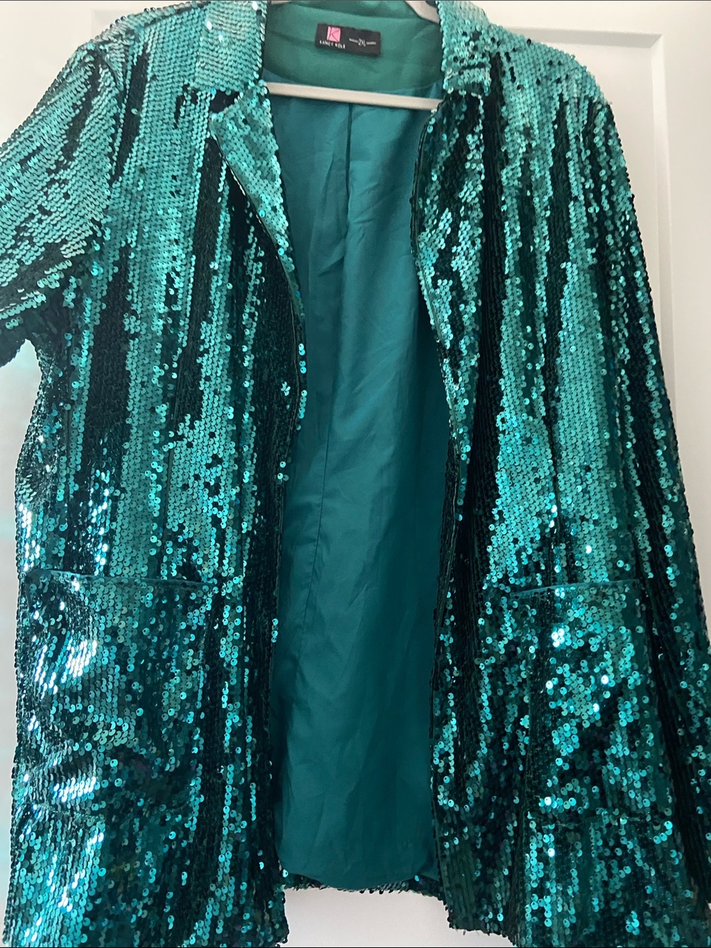 Kancy KoleWomen's Teal Sequin Jacket